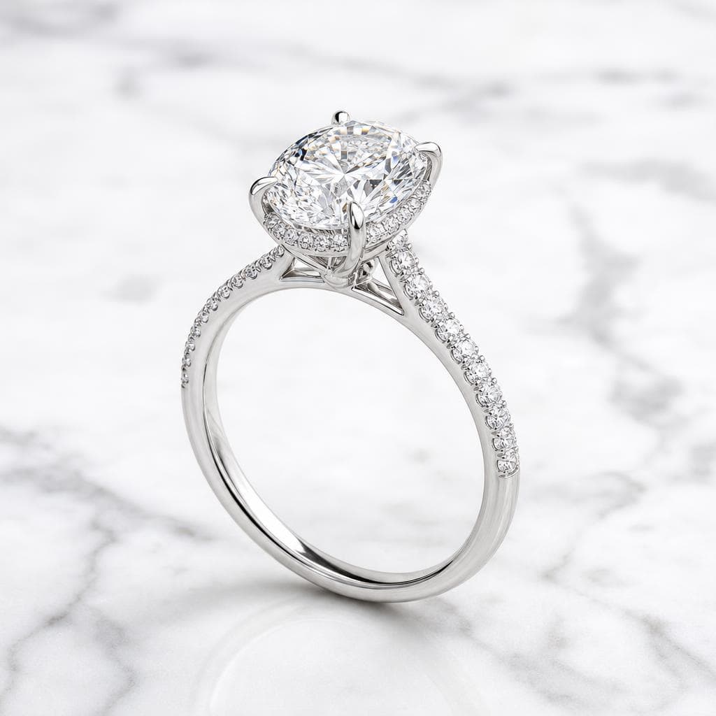 AI generated luxury ring on marble