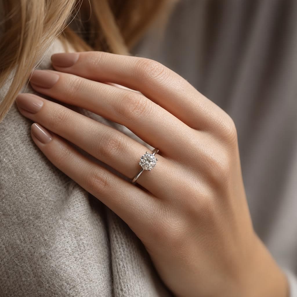 Try-on view of ring on finger