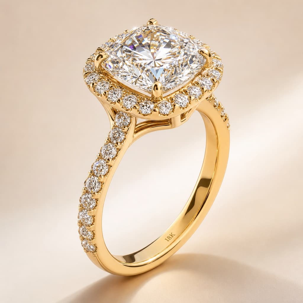 AI generated engagement ring close-up product shot